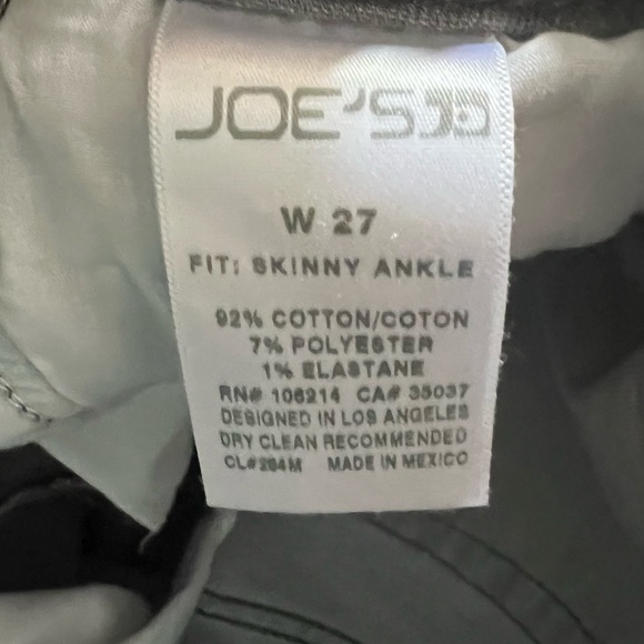 Joe's Jeans gray skinny ankle jeans size 27. - Picture 5 of 5